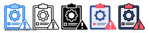 Risk Management icon Multi Style Vector Illustration
