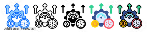 Productivity icon Multi Style Vector Illustration