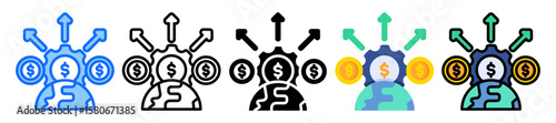 Business Expansion icon Multi Style Vector Illustration
