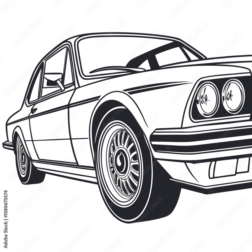 Obraz premium black sports car isolated on white