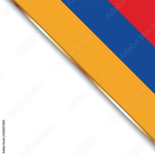 Free Download banner with flag of Armenia, corner banner with gold frame - GFXLoad