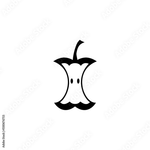Apple Core Icon on White Background