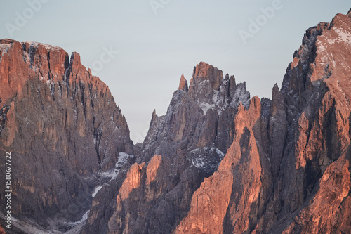 sunset over the mountains in the dolomites