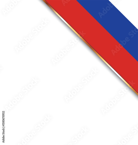 Free Download banner with flag of Russia, corner banner with gold frame - GFXLoad
