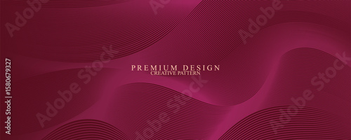 Premium background design with digital maroon line pattern. Vector horizontal red template for business banner, formal invitation, luxury voucher, prestigious gift certificate