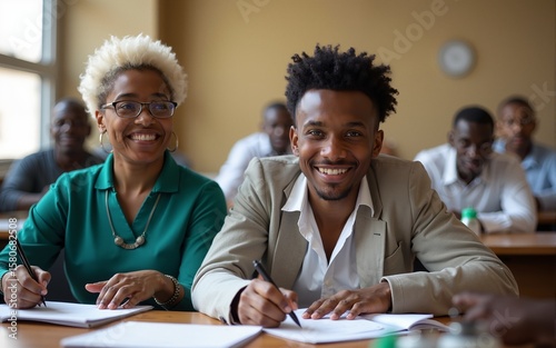 Afrikanischer Azubi unterschreibt Ausbildungsvertrag. High quality