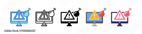Threat Multiple Style Icon Set Collection. 
