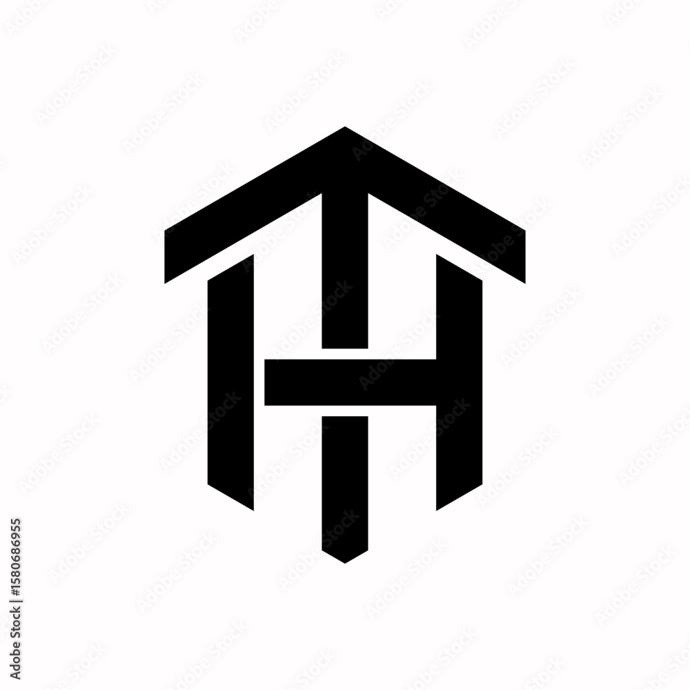 letter T H logo design letter T H logo design