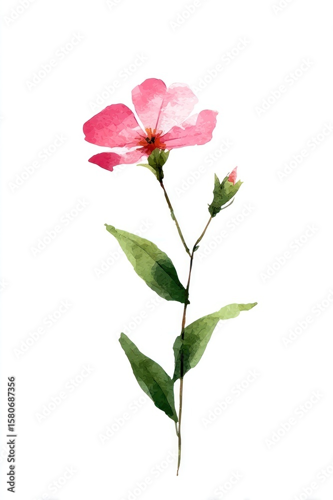 Fototapeta premium A brow wildflower illustration watercolor design.