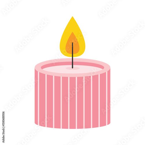 Wax candles. Aromatherapy. Home decor. Flat vector illustration isolated on a white background