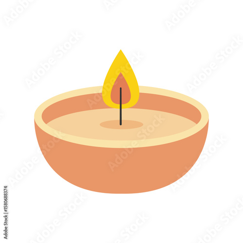 Wax candles. Aromatherapy. Home decor. Flat vector illustration isolated on a white background