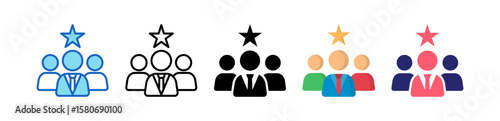 Leader Multiple Style Icon Set Collection. 