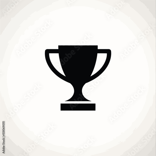 Black silhouette of a trophy cup isolated on white background