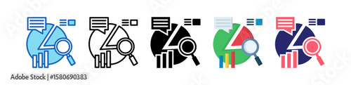 Analytics Multiple Style Icon Set Collection. 