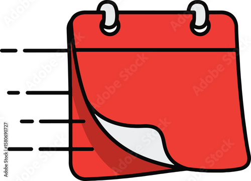 Fast-Approaching Red Calendar Page Turning