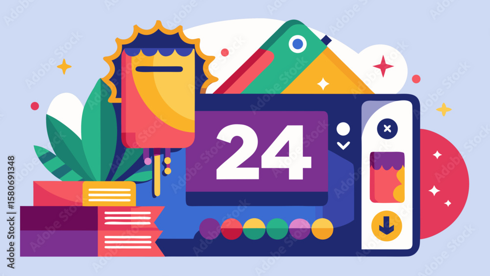 Festival or event ticket purchase using mobil illustration for modern finance app