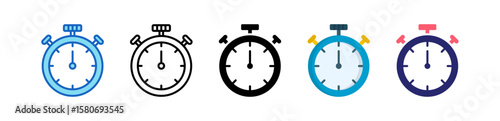 Stopwatch Multiple Style Icon Set Collection. 