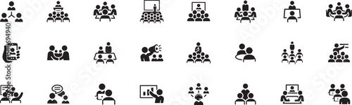 Leadership and Team Hierarchy Icon Set – Pyramid, Structure, Team, Leader, Group, Organization, Management, People, Top, Rank, Business, Corporate, System, Icon