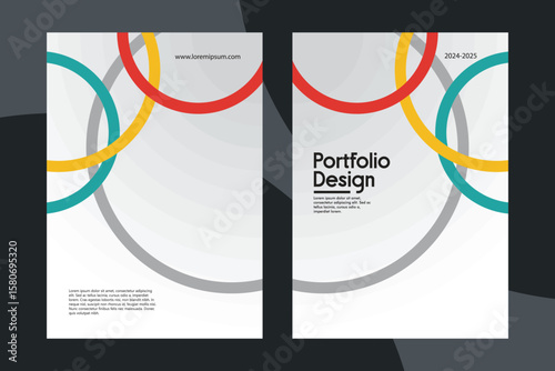 Transparent Rainbow Circles Portfolio Cover