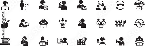 Remote Conference and Online Meeting Icon Set – Communication, Webinar, Group, Call, Team, Laptop, Remote Work, Business, Video, Meeting, Network, Talk, Screen, Collaboration, Icon