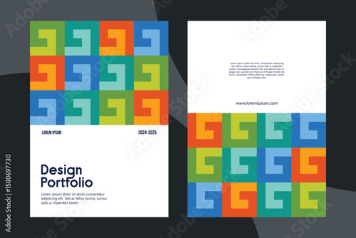 Playful Pastel Mosaic Portfolio Cover