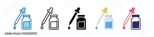 Dropper Multiple Style Icon Set Collection. 