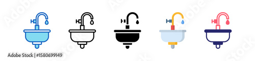 Sink Multiple Style Icon Set Collection. 