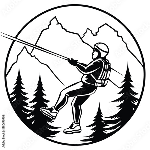 Cartoon vector illustrations of fishing sport, a warrior knight with a sword, and a boy on a horse