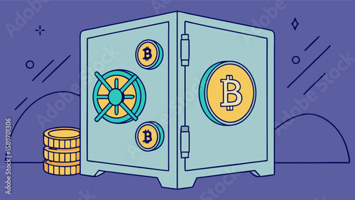 Bitcoin safe vault cryptocurrency storage digital asset security blockchain technology finance investment protection