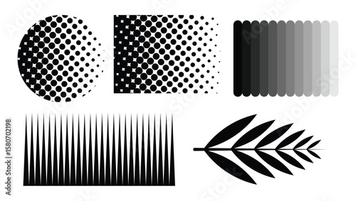 Modern Geometric Black and White Shape Design Collection