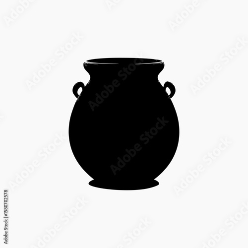black sign cauldron silhouette vector graphic