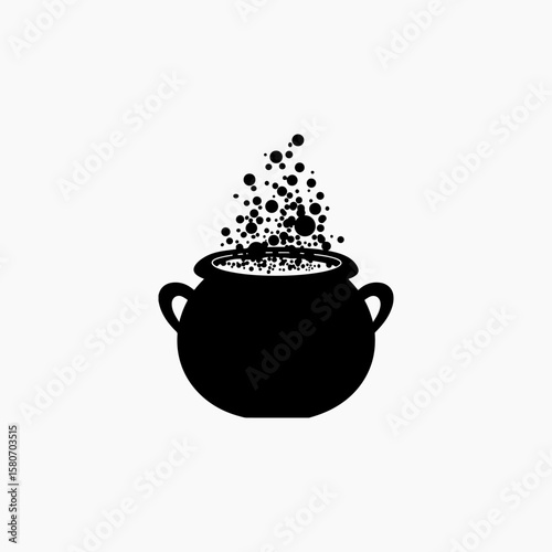 cauldron vintage icon set graphic cauldron black illustration design