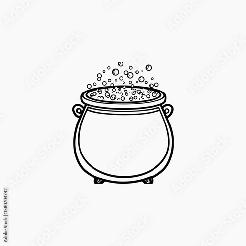 food and cauldron black vector graphic icon