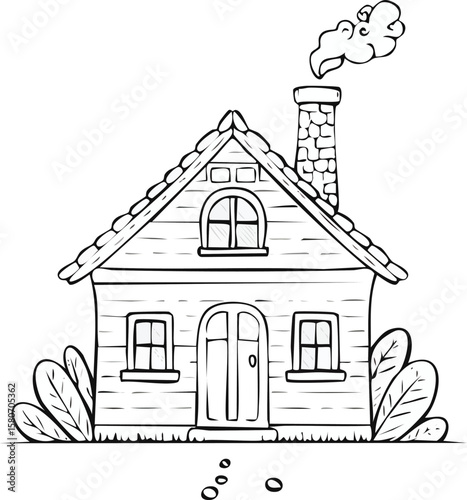 Vector sketch illustration of a house for home, building, or real estate design