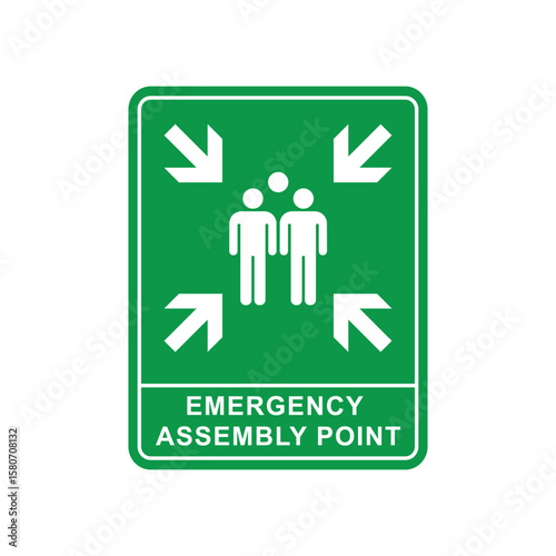 Fire Assembly Point Vector Signage Illustration