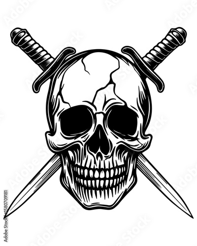 Skull and sword tattoo illustration vector design Premium Vector The best selection of Royalty-Free Sword Tattoo Skull Vector Art, Graphics and Stock Illustrations