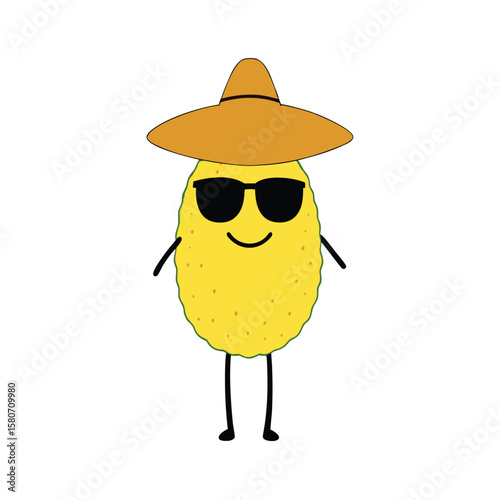 jackfruit with oversized party shades and crooked 