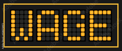 Orange color led banner in word wage on black background