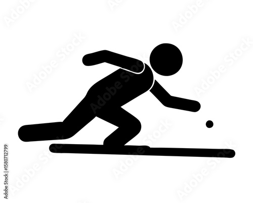 Bowler rolling ball down lane silhouette