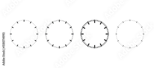 Set Clock Face Circle Speedometer Chronometer