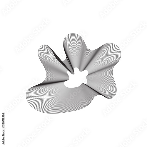 Abstract contour shapes. Natural texture lines. Vector outline illustration bundle.