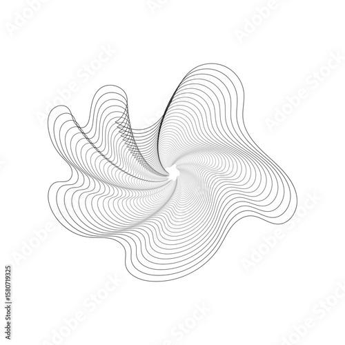 Wave Organic Shape Abstract Lines. Sound Wave Pattern. Music Pulse Effect icon. Vector illustration. isolated on white and black background. EPS 10