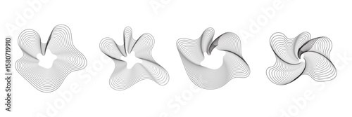 Wave Organic Shape Abstract Lines. Sound Wave Pattern. Music Pulse Effect icon. Vector illustration.