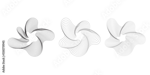 Wave Organic Shape Abstract Lines. Sound Wave Pattern. Music Pulse Effect icon. Vector illustration.