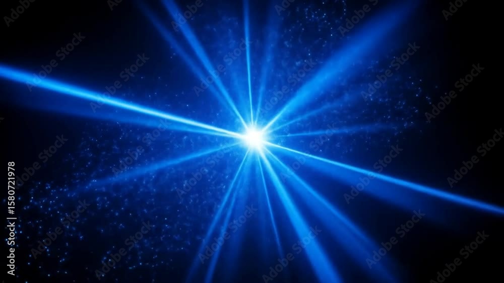 Bright Blue Starburst with Radial Rays on Black Background for a Radiant Abstract Effect and Light Source Illumination Bright Blue Starburst with Radial Rays on Black Background for a Radiant Abstract Effect and Light Source Illumination