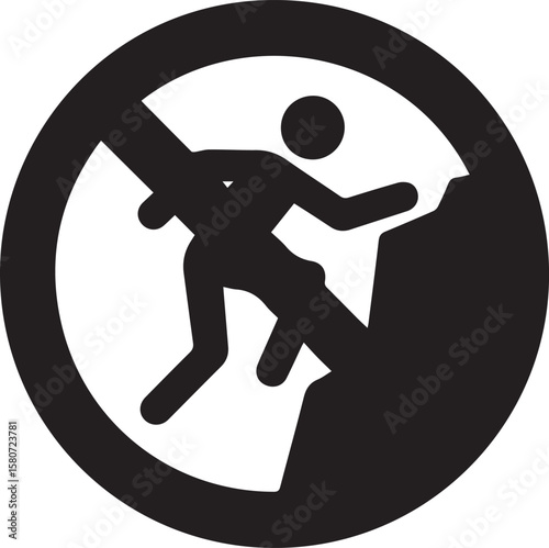 Black vector silhouette of an athlete playing hockey, perfect as a sport icon on a round or square internet button