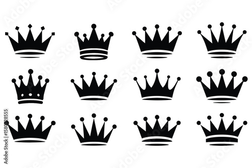 Black crowns royal emblems symbol king