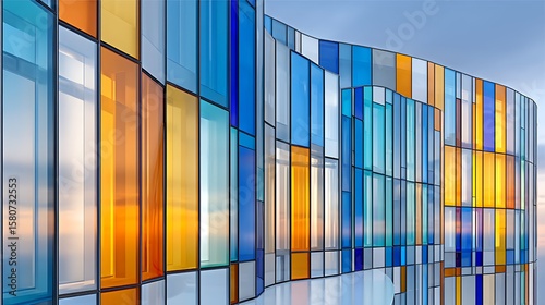 Wallpaper Mural Colorful Glazing Design in Skyscraper Architecture in Paris Torontodigital.ca