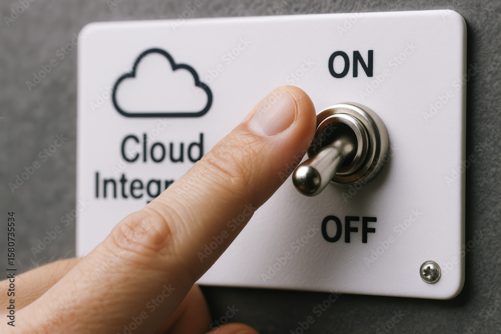 Fototapeta premium Activating connectivity through cloud integration initiates efficient digital transformation processes for businesses