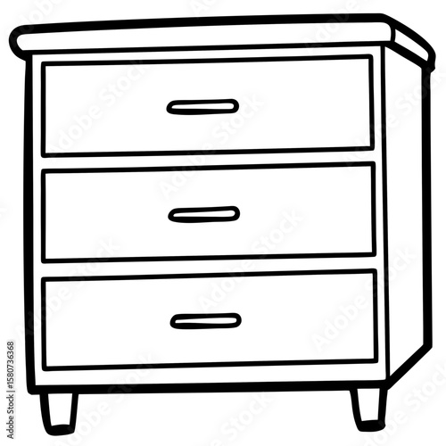 Minimalist Wooden Drawer Vector
